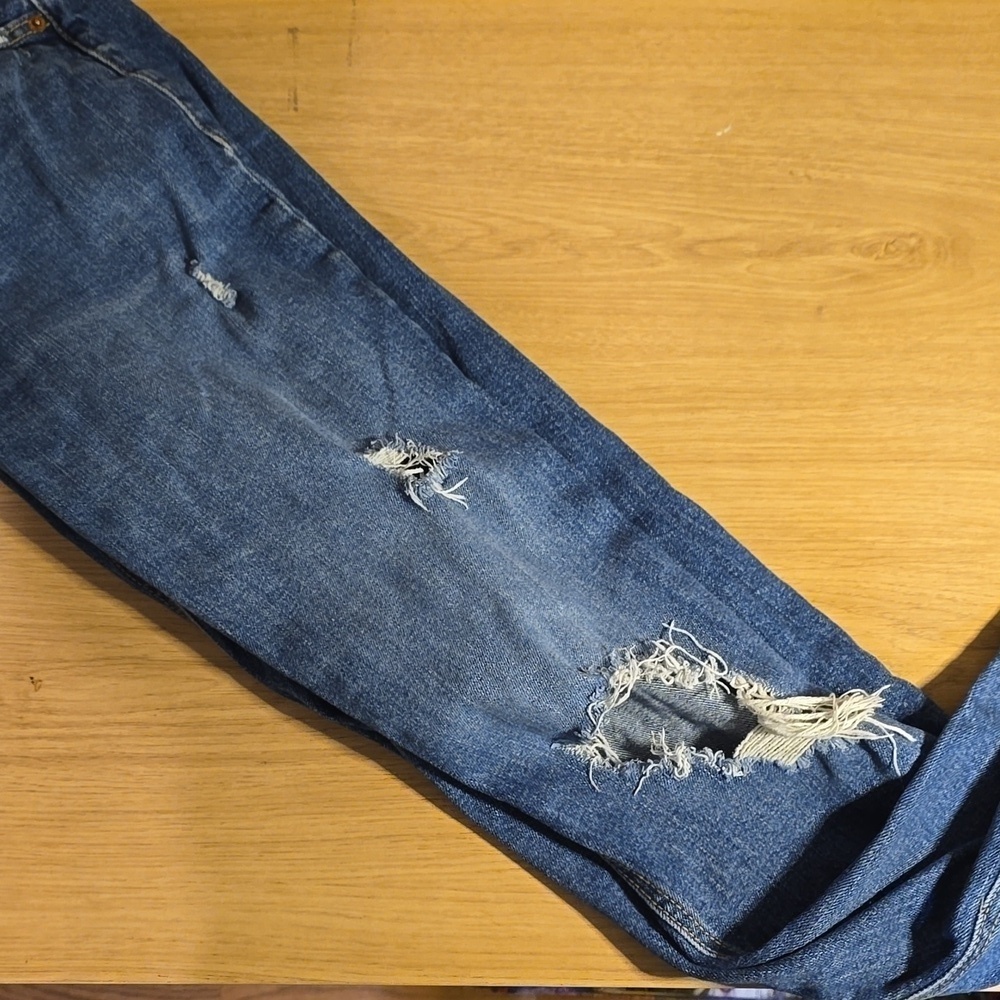 Old Navy Blue Extra High Rise Straight Jeans Classic Denim 0 - Picture 4 of 5
